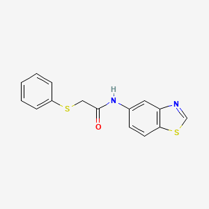 molecular formula C15H12N2OS2 B2595813 N-(1,3-benzothiazol-5-yl)-2-(phenylsulfanyl)acetamide CAS No. 941877-65-2