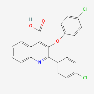 molecular formula C22H13Cl2NO3 B2595835 3-(4-chlorophenoxy)-2-(4-chlorophenyl)quinoline-4-carboxylic Acid CAS No. 400079-76-7