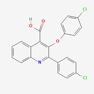 molecular formula C22H13Cl2NO3 B2595835 3-(4-氯苯氧)-2-(4-氯苯基)喹啉-4-羧酸 CAS No. 400079-76-7