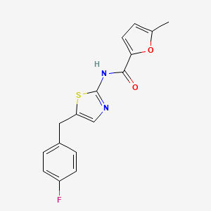 molecular formula C16H13FN2O2S B2595836 N-[5-[(4-fluorophenyl)methyl]-1,3-thiazol-2-yl]-5-methylfuran-2-carboxamide CAS No. 842968-64-3