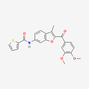 molecular formula C23H19NO5S B2595847 N-[2-(3,4-dimethoxybenzoyl)-3-methyl-1-benzofuran-6-yl]thiophene-2-carboxamide CAS No. 929412-29-3