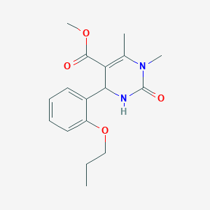 molecular formula C17H22N2O4 B259586 Methyl 1,6-dimethyl-2-oxo-4-(2-propoxyphenyl)-1,2,3,4-tetrahydro-5-pyrimidinecarboxylate 