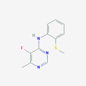 molecular formula C12H12FN3S B2595860 5-fluoro-6-methyl-N-[2-(methylsulfanyl)phenyl]pyrimidin-4-amine CAS No. 2415602-34-3