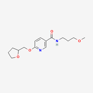molecular formula C15H22N2O4 B2595864 N-(3-methoxypropyl)-6-((tetrahydrofuran-2-yl)methoxy)nicotinamide CAS No. 2034444-11-4