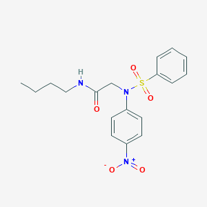 molecular formula C18H21N3O5S B259587 N-butyl-2-[{4-nitrophenyl}(phenylsulfonyl)amino]acetamide 