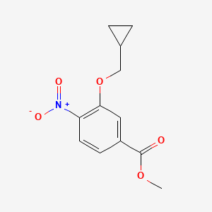 molecular formula C12H13NO5 B2595901 Methyl 3-(cyclopropylmethoxy)-4-nitrobenzoate CAS No. 1239278-72-8