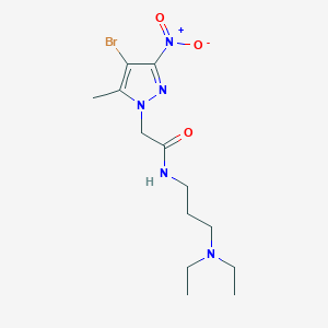 2-(4-bromo-5-methyl-3-nitro-1H-pyrazol-1-yl)-N-[3-(diethylamino)propyl]acetamide