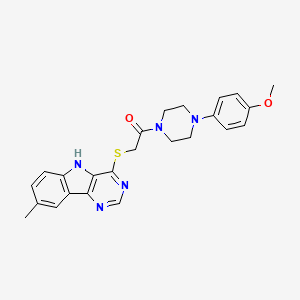 1-(4-(4-methoxyphenyl)piperazin-1-yl)-2-((8-methyl-5H-pyrimido[5,4-b]indol-4-yl)thio)ethanone