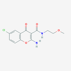 molecular formula C13H13ClN2O4 B2595925 2-氨基-6-氯-N-(2-甲氧基乙基)-4-氧代-4H-色烯-3-甲酰胺 CAS No. 883279-34-3