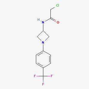 molecular formula C12H12ClF3N2O B2595934 2-Chloro-N-[1-[4-(trifluoromethyl)phenyl]azetidin-3-yl]acetamide CAS No. 2411305-17-2