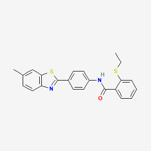 molecular formula C23H20N2OS2 B2595935 2-(ethylsulfanyl)-N-[4-(6-methyl-1,3-benzothiazol-2-yl)phenyl]benzamide CAS No. 663188-01-0