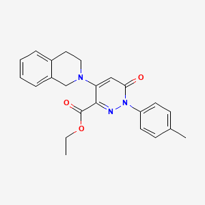molecular formula C23H23N3O3 B2595941 ethyl 4-(3,4-dihydroisoquinolin-2(1H)-yl)-6-oxo-1-(p-tolyl)-1,6-dihydropyridazine-3-carboxylate CAS No. 921989-71-1