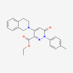 molecular formula C23H23N3O3 B2595941 ethyl 1-(4-methylphenyl)-6-oxo-4-(1,2,3,4-tetrahydroisoquinolin-2-yl)-1,6-dihydropyridazine-3-carboxylate CAS No. 921989-71-1