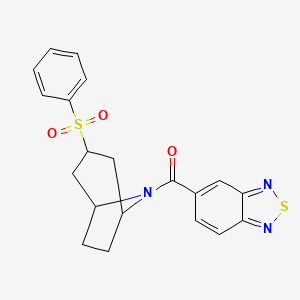 molecular formula C20H19N3O3S2 B2595943 benzo[c][1,2,5]thiadiazol-5-yl((1R,5S)-3-(phenylsulfonyl)-8-azabicyclo[3.2.1]octan-8-yl)methanone CAS No. 1448044-69-6
