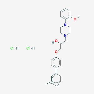 molecular formula C30H42Cl2N2O3 B2595945 1-(4-((3r,5r,7r)-Adamantan-1-yl)phenoxy)-3-(4-(2-methoxyphenyl)piperazin-1-yl)propan-2-ol dihydrochloride CAS No. 471262-06-3