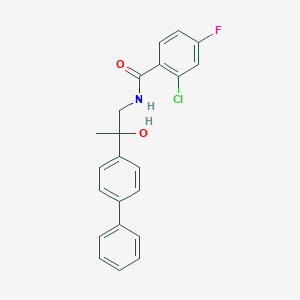molecular formula C22H19ClFNO2 B2595953 N-(2-([1,1'-biphenyl]-4-yl)-2-hydroxypropyl)-2-chloro-4-fluorobenzamide CAS No. 1396883-90-1