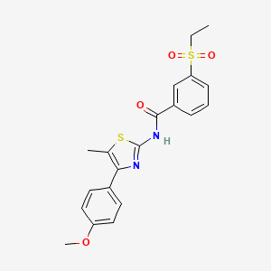 molecular formula C20H20N2O4S2 B2595957 3-(乙基磺酰基)-N-(4-(4-甲氧基苯基)-5-甲基噻唑-2-基)苯甲酰胺 CAS No. 898405-79-3