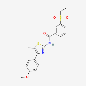 molecular formula C20H20N2O4S2 B2595957 3-(ethylsulfonyl)-N-(4-(4-methoxyphenyl)-5-methylthiazol-2-yl)benzamide CAS No. 898405-79-3