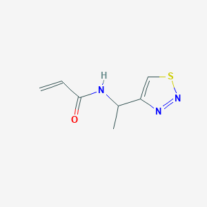molecular formula C7H9N3OS B2595961 N-[1-(1,2,3-thiadiazol-4-yl)ethyl]prop-2-enamide CAS No. 1935651-96-9