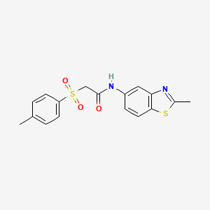 molecular formula C17H16N2O3S2 B2595966 N-(2-methylbenzo[d]thiazol-5-yl)-2-tosylacetamide CAS No. 895443-42-2