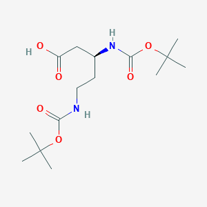 molecular formula C15H28N2O6 B2595978 (3S)-3,5-Bis[(2-methylpropan-2-yl)oxycarbonylamino]pentanoic acid CAS No. 2253619-68-8