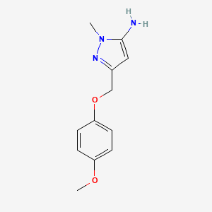 molecular formula C12H15N3O2 B2595979 5-[(4-Methoxyphenoxy)methyl]-2-methylpyrazol-3-amine CAS No. 1225793-53-2