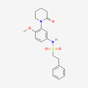 molecular formula C20H24N2O4S B2595985 N-(4-methoxy-3-(2-oxopiperidin-1-yl)phenyl)-2-phenylethanesulfonamide CAS No. 941893-77-2