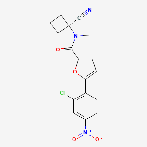 molecular formula C17H14ClN3O4 B2595992 5-(2-chloro-4-nitrophenyl)-N-(1-cyanocyclobutyl)-N-methylfuran-2-carboxamide CAS No. 1423222-11-0