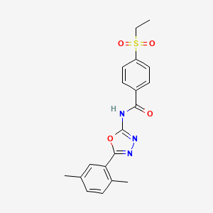 N-[5-(2,5-dimethylphenyl)-1,3,4-oxadiazol-2-yl]-4-ethylsulfonylbenzamide