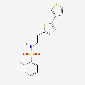 N-(2-([2,3'-bithiophen]-5-yl)ethyl)-2-fluorobenzenesulfonamide