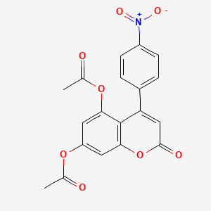 7-(acetyloxy)-4-(4-nitrophenyl)-2-oxo-2H-chromen-5-yl acetate
