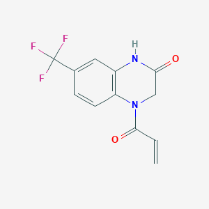 molecular formula C12H9F3N2O2 B2596003 4-(Prop-2-enoyl)-7-(trifluoromethyl)-1,2,3,4-tetrahydroquinoxalin-2-one CAS No. 2094670-73-0