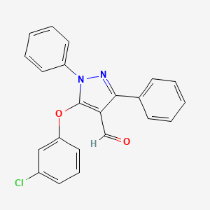 molecular formula C22H15ClN2O2 B2596037 5-(3-chlorophenoxy)-1,3-diphenyl-1H-pyrazole-4-carbaldehyde CAS No. 956368-13-1