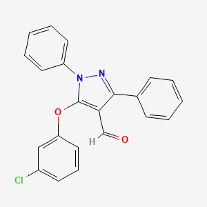 molecular formula C22H15ClN2O2 B2596037 5-(3-氯苯氧基)-1,3-二苯基-1H-吡唑-4-甲醛 CAS No. 956368-13-1