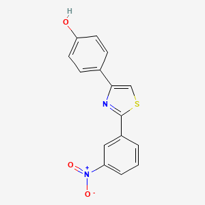 molecular formula C15H10N2O3S B2596046 2-(3-Nitrophenyl)-4-(4-hydroxyphenyl)thiazole CAS No. 1965304-95-3