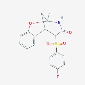 molecular formula C18H16FNO4S B2596050 12-(4-Fluorobenzenesulfonyl)-9-methyl-8-oxa-10-azatricyclo[7.3.1.0^{2,7}]trideca-2,4,6-trien-11-one CAS No. 1009241-62-6