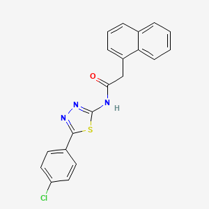 molecular formula C20H14ClN3OS B2596055 N-[5-(4-氯苯基)-1,3,4-噻二唑-2-基]-2-萘-1-基乙酰胺 CAS No. 392242-22-7