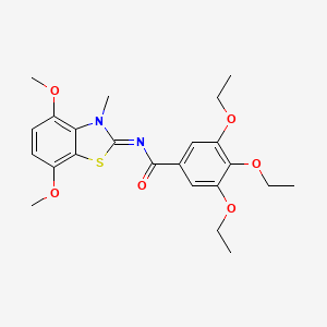 molecular formula C23H28N2O6S B2596057 (Z)-N-(4,7-dimethoxy-3-methylbenzo[d]thiazol-2(3H)-ylidene)-3,4,5-triethoxybenzamide CAS No. 1322299-25-1