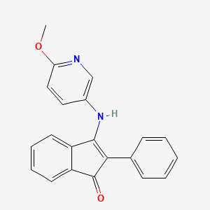 molecular formula C21H16N2O2 B2596059 3-[(6-甲氧基吡啶-3-基)氨基]-2-苯基茚满-1-酮 CAS No. 946385-83-7