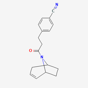 molecular formula C17H18N2O B2596065 4-(3-((1R,5S)-8-azabicyclo[3.2.1]oct-2-en-8-yl)-3-oxopropyl)benzonitrile CAS No. 1797558-93-0