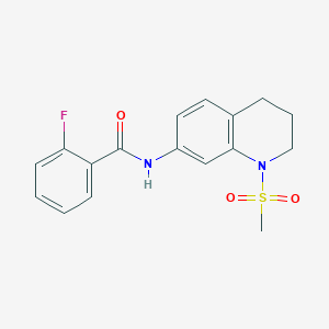 molecular formula C17H17FN2O3S B2596068 2-氟代-N-(1-甲基磺酰基-3,4-二氢-2H-喹啉-7-基)苯甲酰胺 CAS No. 946350-35-2