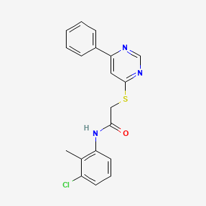 molecular formula C19H16ClN3OS B2596108 N-(3-chloro-2-methylphenyl)-2-(6-phenylpyrimidin-4-ylthio)acetamide CAS No. 927967-82-6