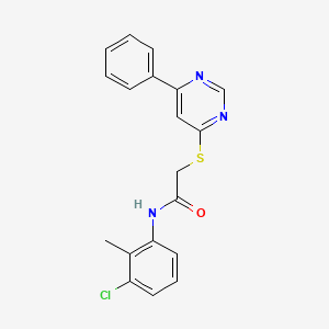 molecular formula C19H16ClN3OS B2596108 N-(3-CHLORO-2-METHYLPHENYL)-2-[(6-PHENYLPYRIMIDIN-4-YL)SULFANYL]ACETAMIDE CAS No. 927967-82-6