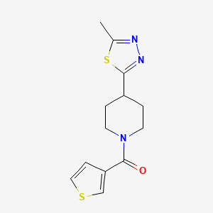 molecular formula C13H15N3OS2 B2596122 (4-(5-Methyl-1,3,4-thiadiazol-2-yl)piperidin-1-yl)(thiophen-3-yl)methanone CAS No. 1396801-56-1