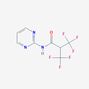 molecular formula C8H5F6N3O B259613 3,3,3-Trifluoro-N-(2-pyrimidinyl)-2-(trifluoromethyl)propionamide 