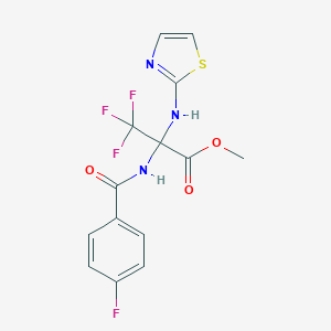 Methyl 3,3,3-trifluoro-2-[(4-fluorobenzoyl)amino]-2-(1,3-thiazol-2-ylamino)propanoate
