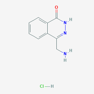 molecular formula C9H10ClN3O B2596162 4-(aminomethyl)phthalazin-1(2H)-one hydrochloride CAS No. 49837-94-7