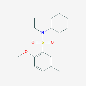 molecular formula C16H25NO3S B2596163 N-cyclohexyl-N-ethyl-2-methoxy-5-methylbenzenesulfonamide CAS No. 496013-94-6