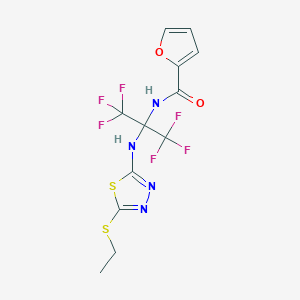 N-[1-{[5-(ethylsulfanyl)-1,3,4-thiadiazol-2-yl]amino}-2,2,2-trifluoro-1-(trifluoromethyl)ethyl]-2-furamide