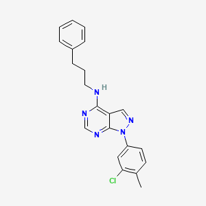 molecular formula C21H20ClN5 B2596180 1-(3-chloro-4-methylphenyl)-N-(3-phenylpropyl)-1H-pyrazolo[3,4-d]pyrimidin-4-amine CAS No. 890891-46-0